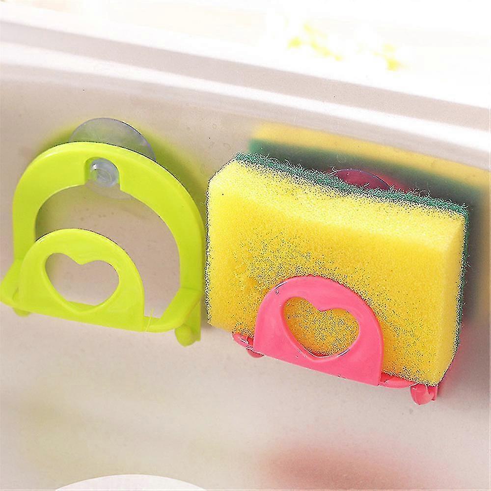 Bathroom Towel Shelf Kitchen Sink Sponge Storage Rack Suction Cup Hook 2pcs