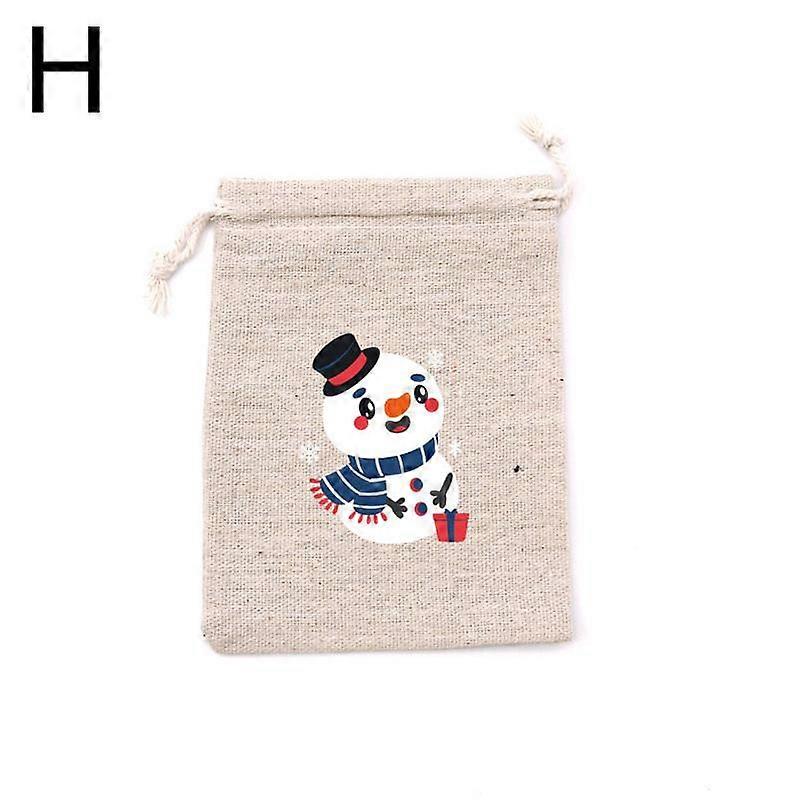 Christmas Linen Bag Candies Drawstring Gift Storage