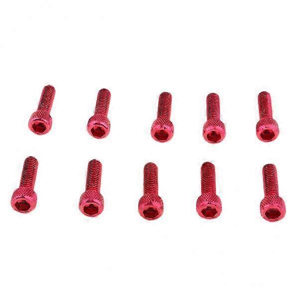 4x 10pcs M6x20mm Aluminum Hex Socket Cap Screws Head Key Bolt Red