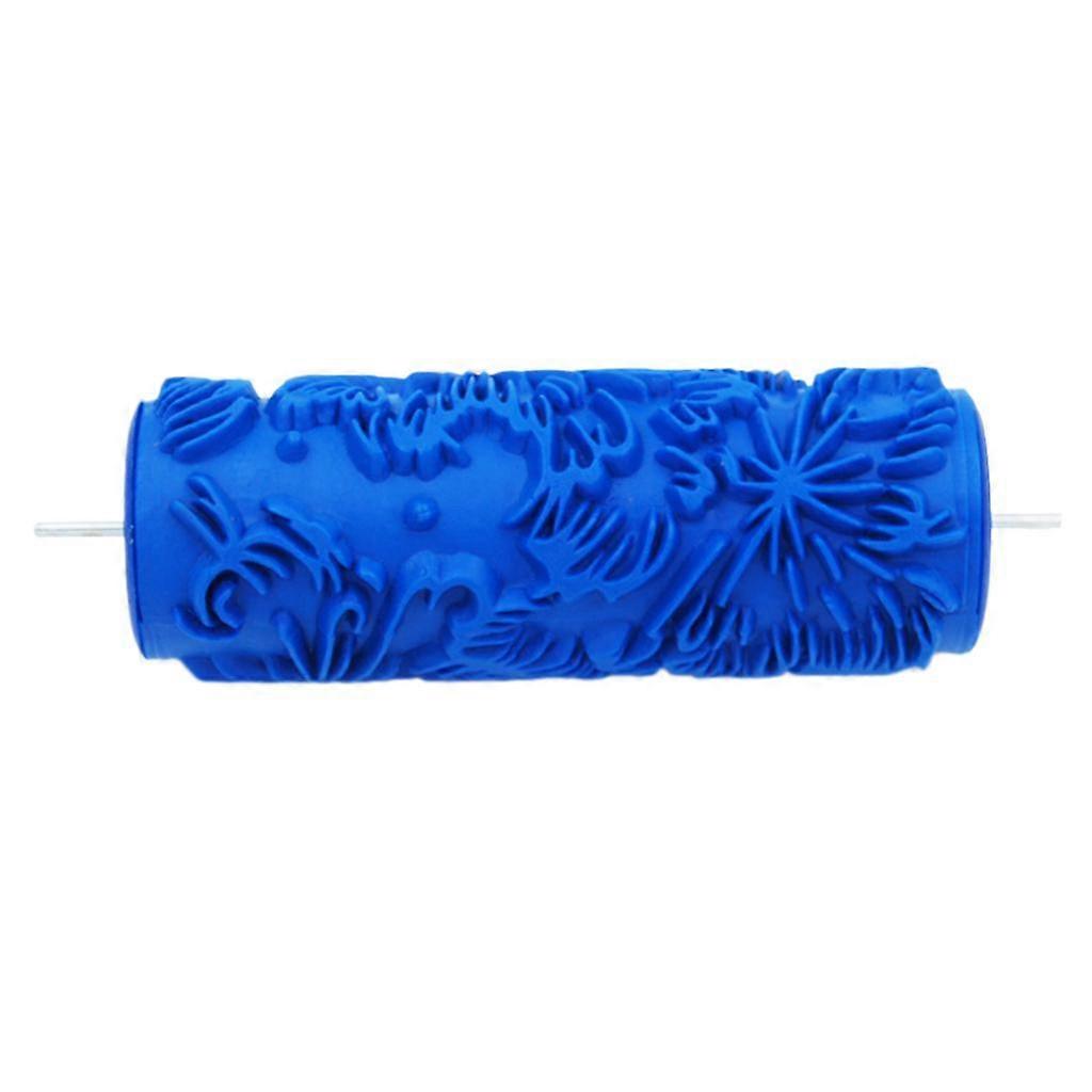 5'' Embossed Paint Roller Sleeve Wall Stencil Brush Flower Pattern Decor #10