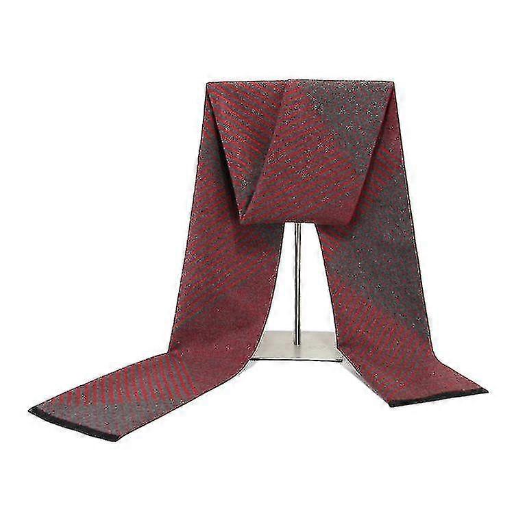 Herren Winter Verdickt Karo Kaschmir Schal Hellgrau bd