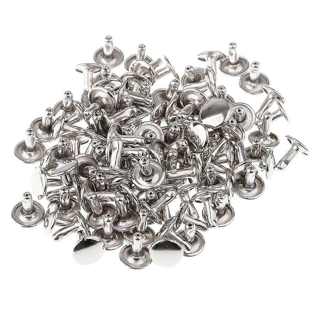 2x 100 Sets Round Double   Rivets Studs Multi Size for Jeans Pants Clothing