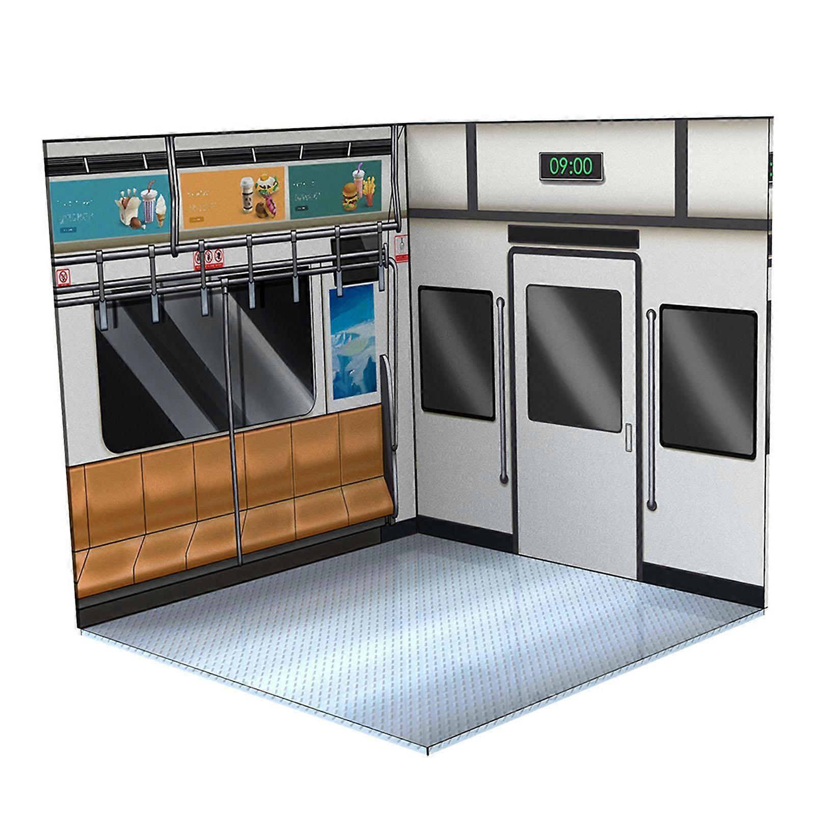 1:6 Backdrop Scene Organizer Scene Vehicle Model Showcase for Action Figures subway