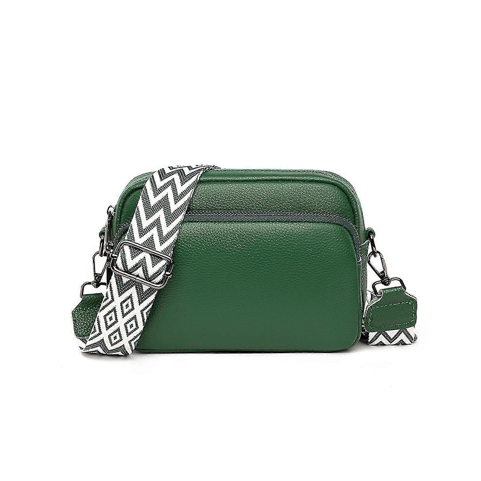 Crossbody Bag Women's Leather Small Shoulder Bag With Wide Strap Zip And Removable Shoulder Strap