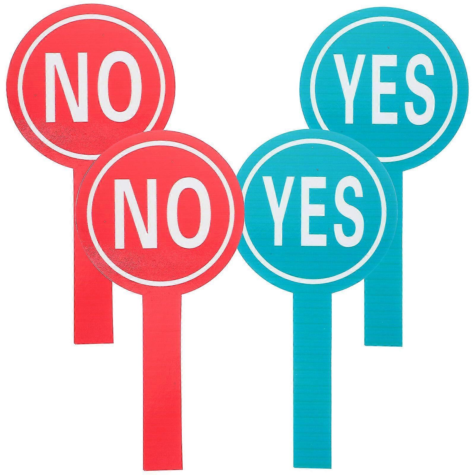 4pcs Portable Yes Paddle Reusable No Paddle Classroom Voting Board Voting Accessory_Good quality