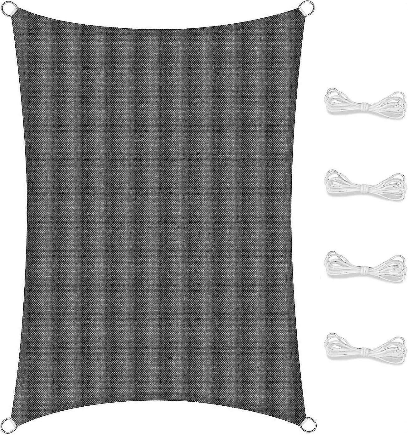 Rectangular Shade Sail, Resistant And Breathable For Garden Terrace Camping Pool Party, Anti Uv, With Rope (2x3m, Grey)