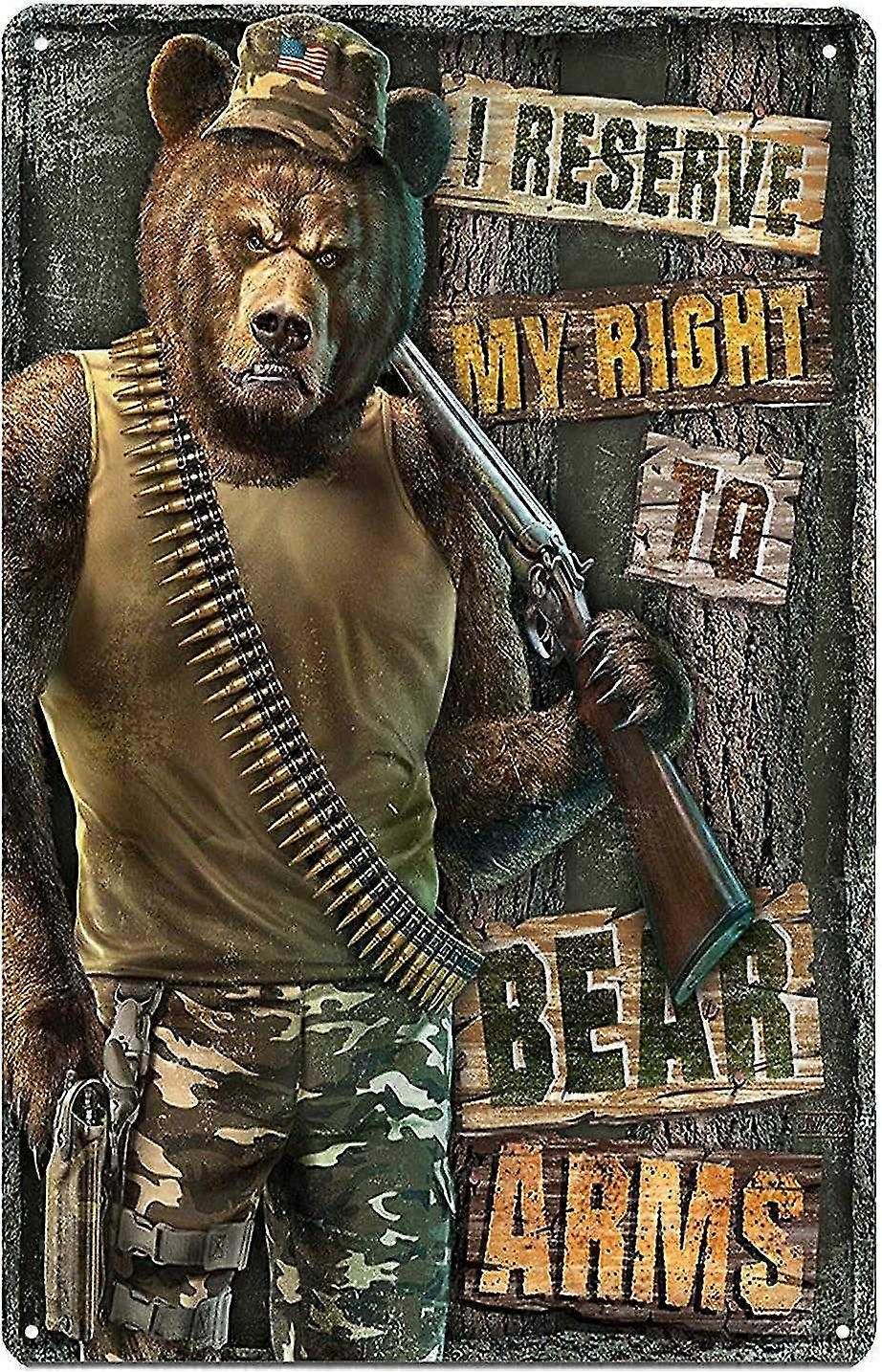 Eu me reservo o direito de portar armas, retro antigo metal estanho placa decoração de parede 8x12 polegadas ou 12x16 polegadas mod