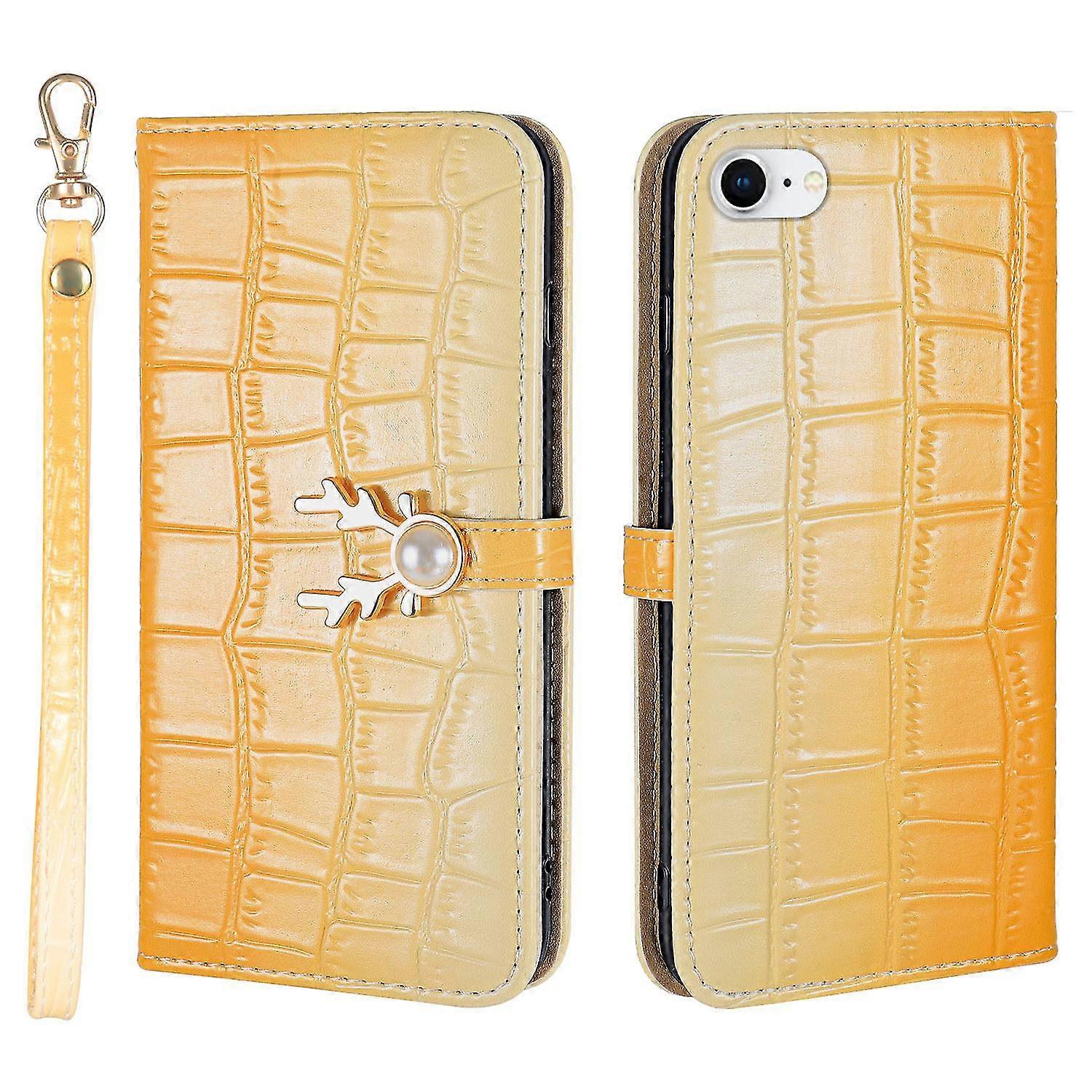 New Elk Pattern Phone Case For Iphone 7 8 Se2 Se3 With Card Holder, Lanyard, Pu Leather Material, Wallet Function, Corner Fall Protection