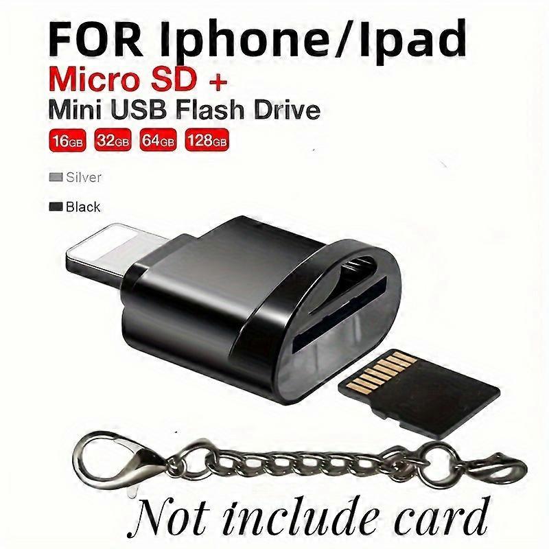 1pc Micro SD Card Reader Converter Suitable For IPhone IPad, OTG To Micro SD/TF Card Reader Viewer Adapter Memory Card Reading For IPhone 14/14promax/