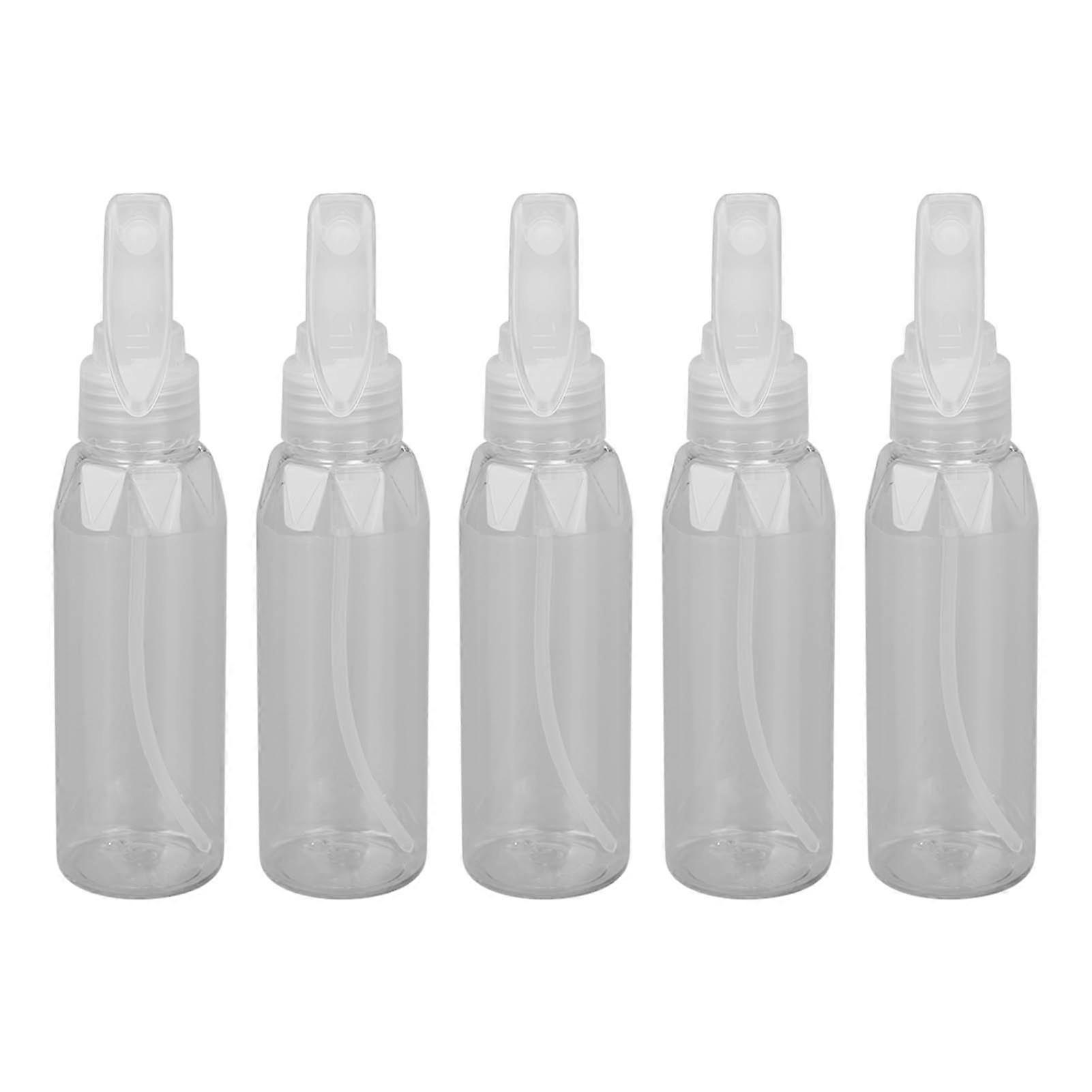 100ml Plastic Spray Bottles Set of 5 - Travel Size Large Spray Volume Transparent Recyclable Durable Multipurpose for Lotion Alcohol