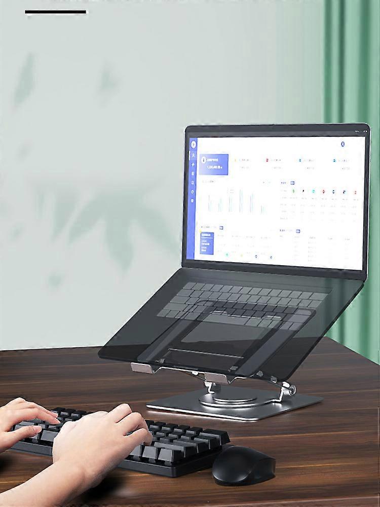Bcom Laptop Stand for Desk Adjustable Height, Foldable Computer Stand with 360 Rotating Base
