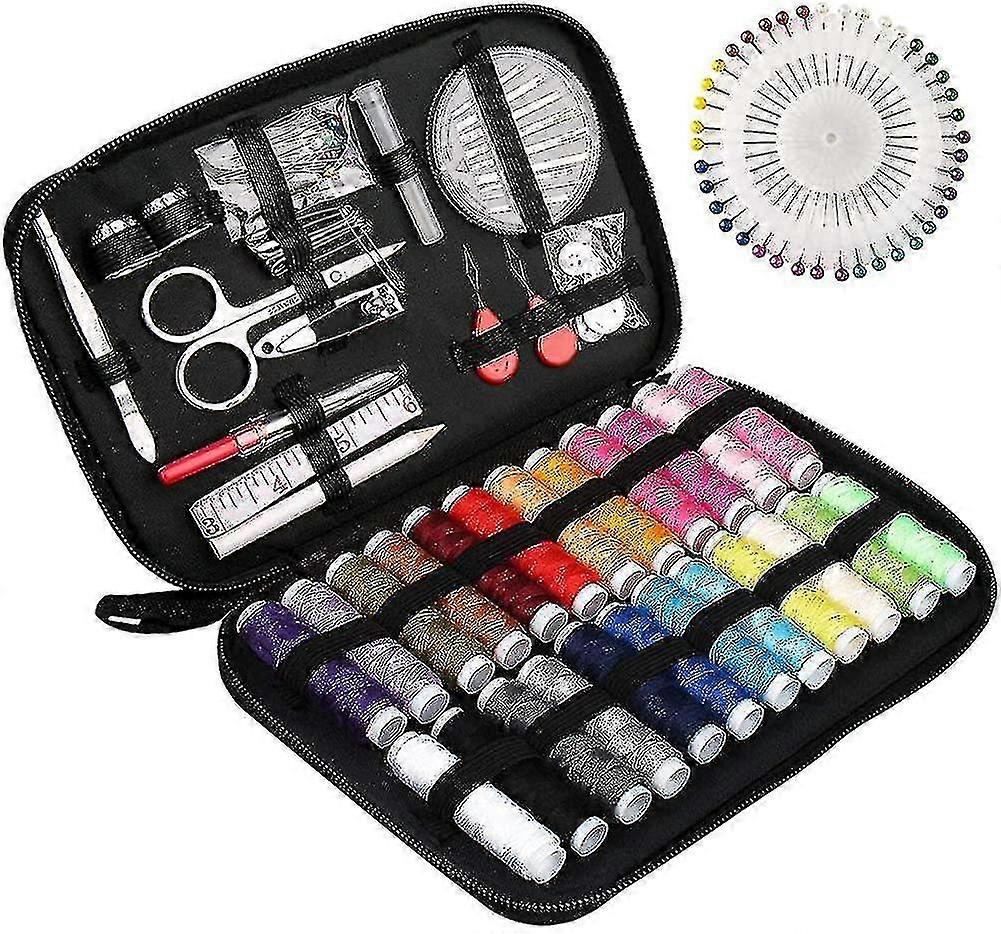 130 Pcs Complete Sewing Kit With Box, Sewing Sets And Kits, With Sewing