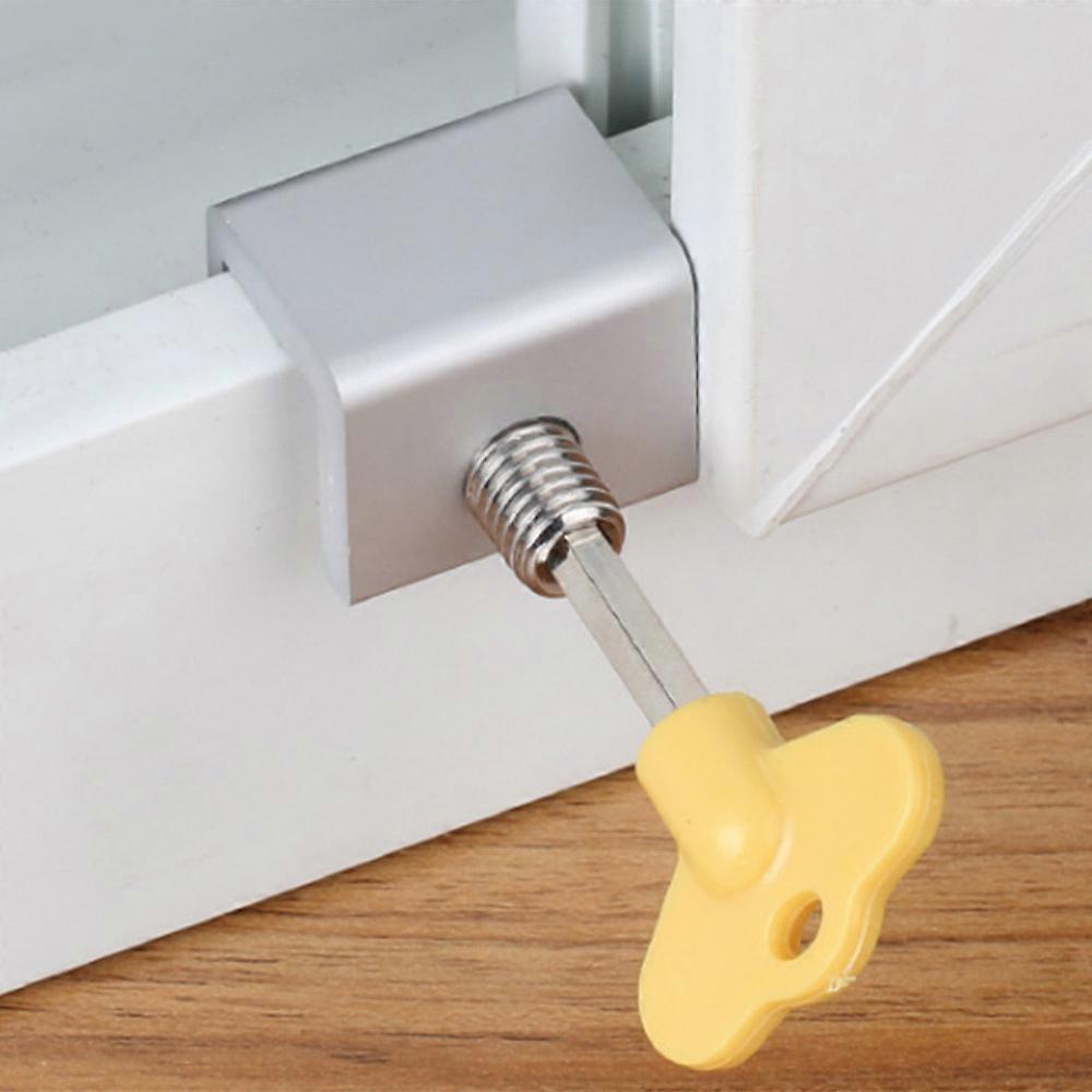 8 Sets Safety Sliding Sash Window Latches Window Lock Stop Stopper with Keys Home Window Aluminum Alloy Door Frame Security Lock