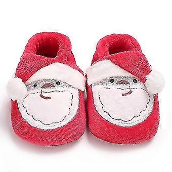 1 Pair Of Baby Christmas Boots Slipper Shoes Infant Newborn Booties Toddler Winter Warm For Boy Girl 11cm Long (red)-ZZY