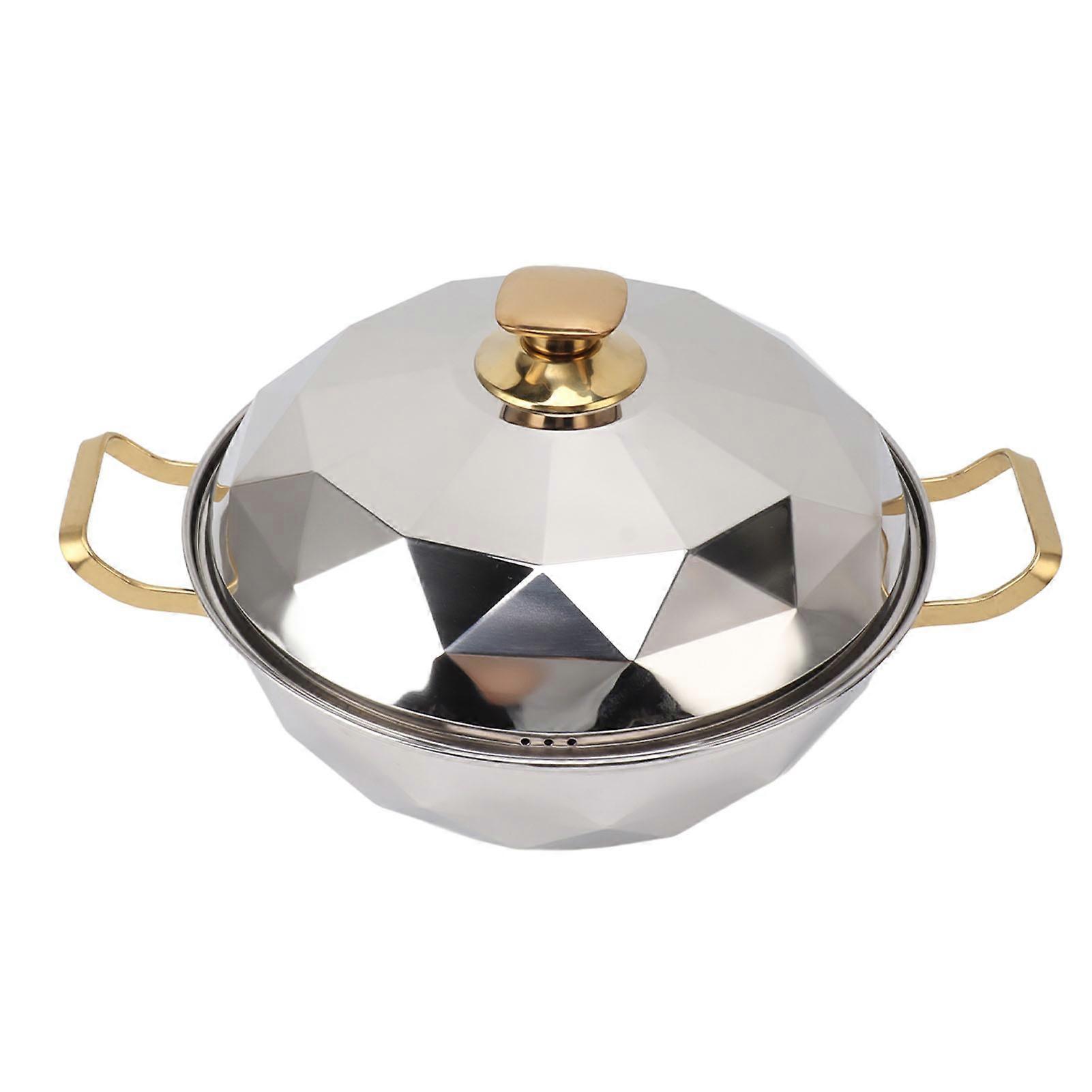 2 Tier Steam Pot 201 Stainless Steel Multipurpose Stock Pot Cookware with Lid Handle for Kitchen Silver