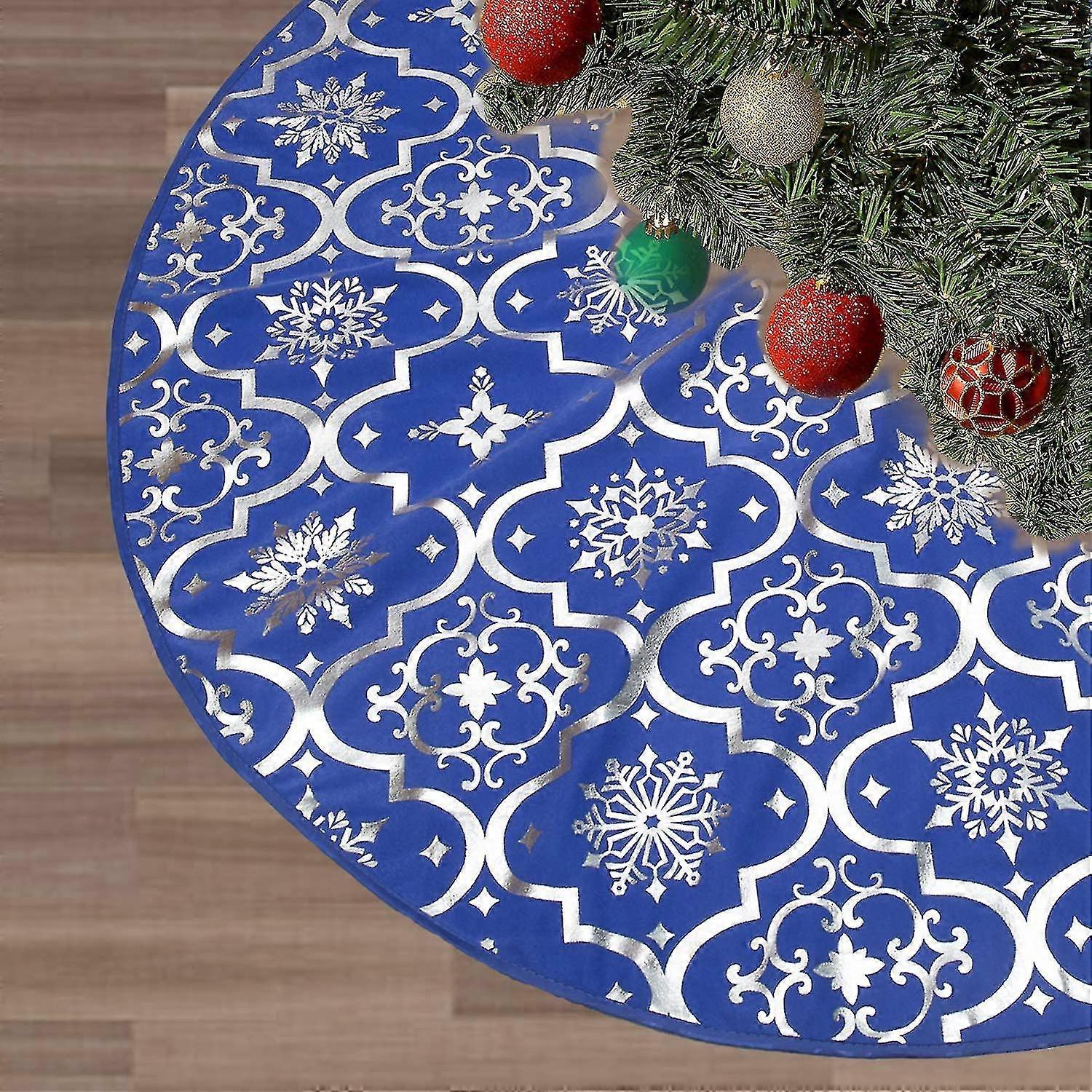 Christmas Tree Skirt 36 Inches Snowy Pattern Xmas Tree Skirts Large Christmas