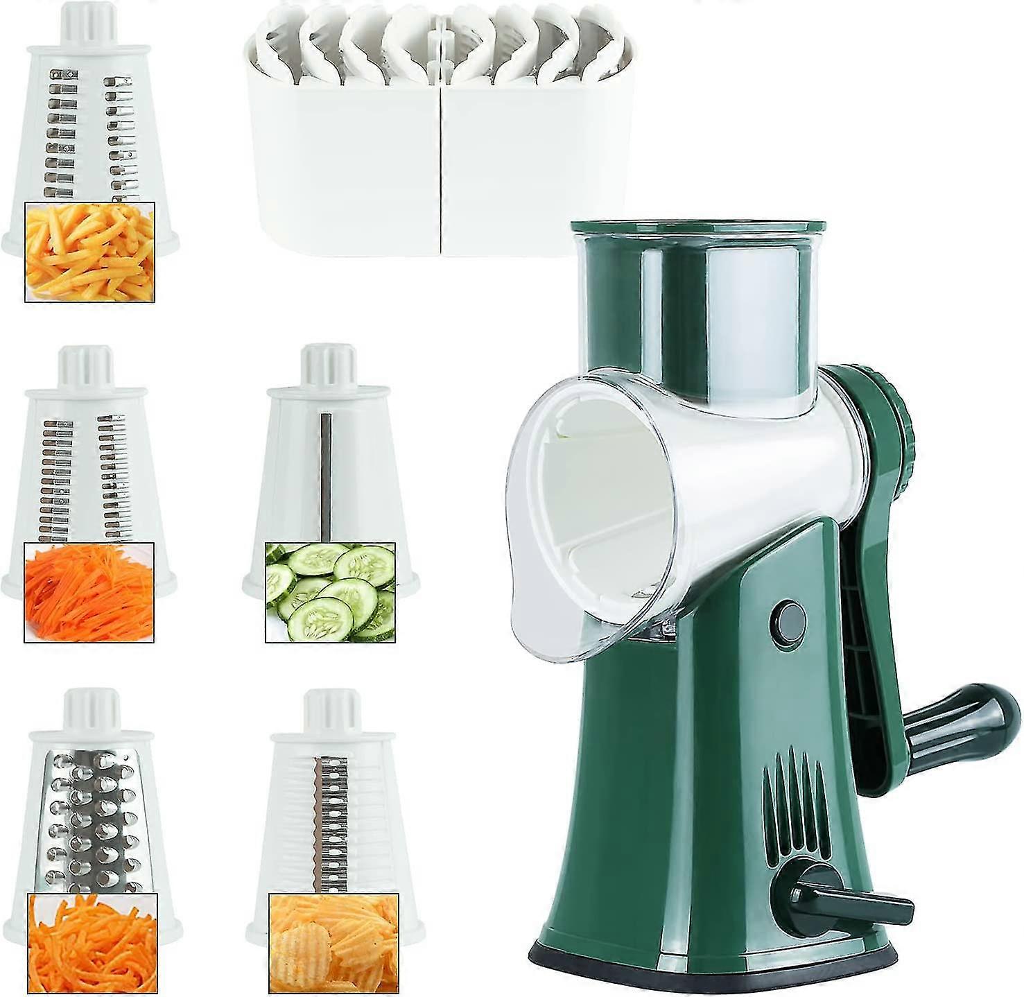 Vegetable Grater, Multifunction Cheese Grater With 5 Drum Blades, Kitchen Mandolins