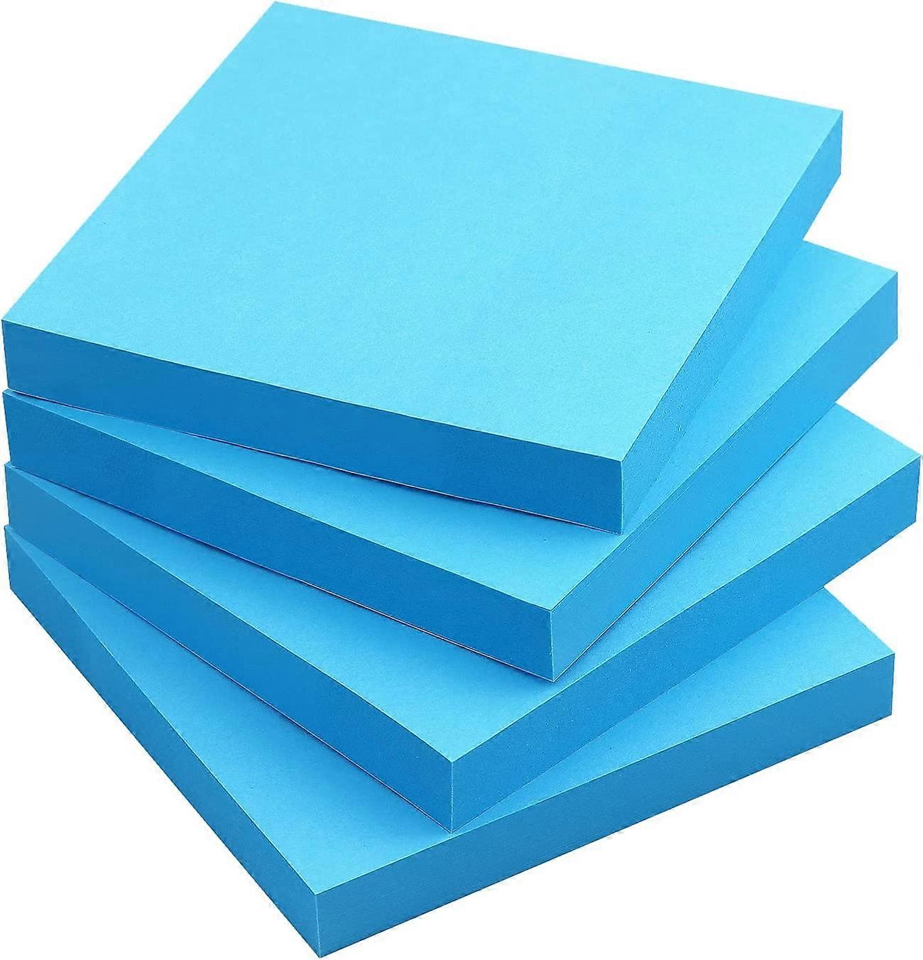 Notes autocollantes 3x3 Notes autocollantes Couleurs vives Notes autocollantes 4 blocs 100 feuilles/bloc (bleu)