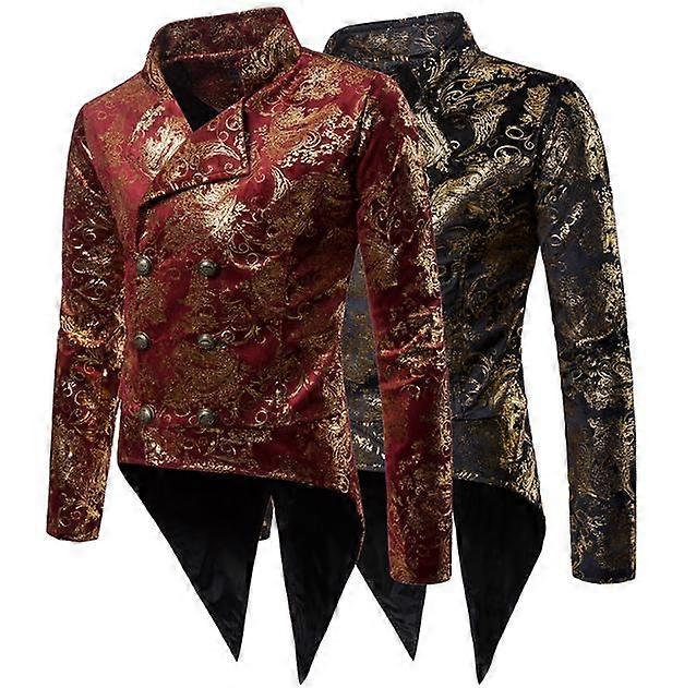 Gold-stamped tuxedo for party stage banquet, bar nightclub men's suit jacket