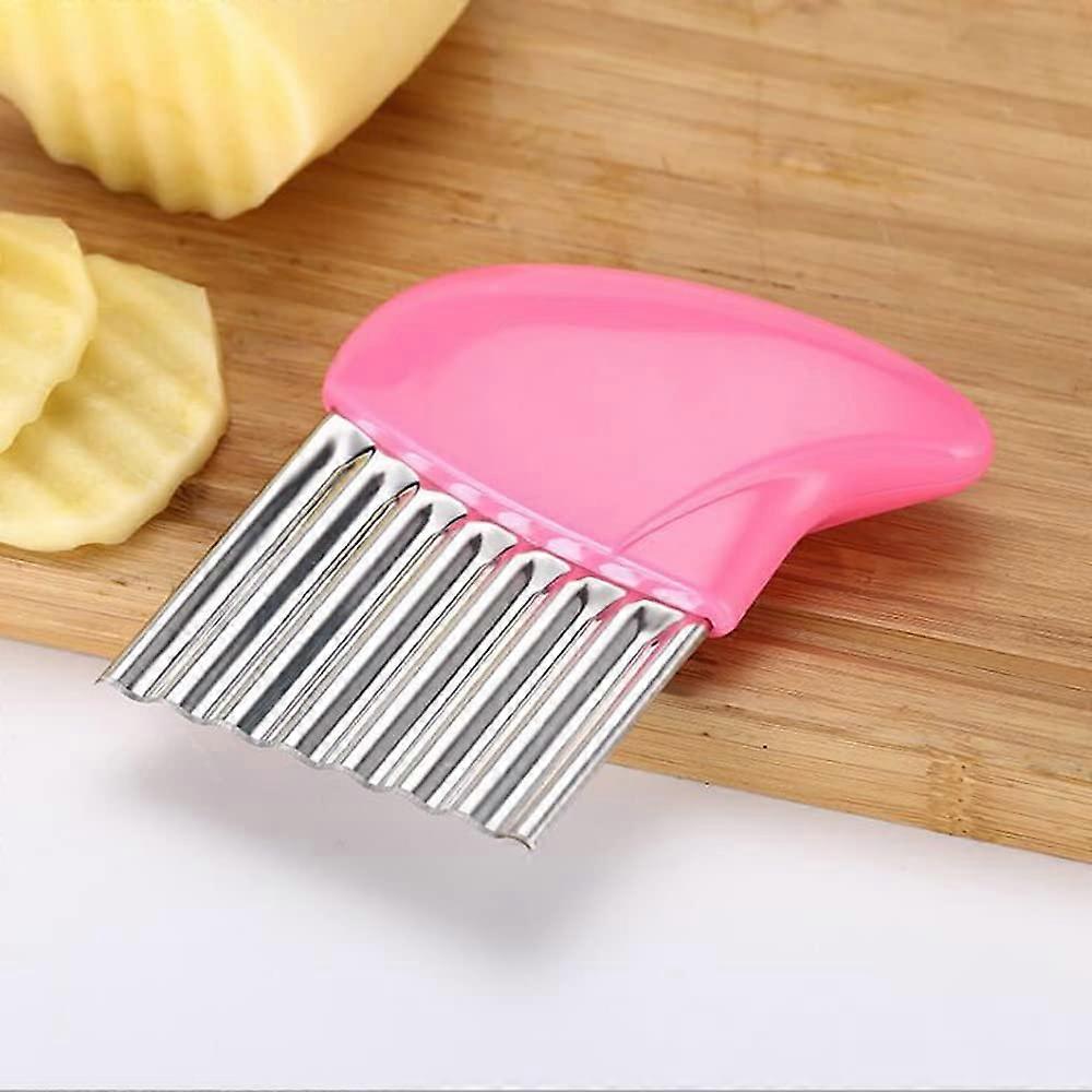 Crinkle Cut Tool,Multifunctional Wavy Chopper Stainless Toolpink
