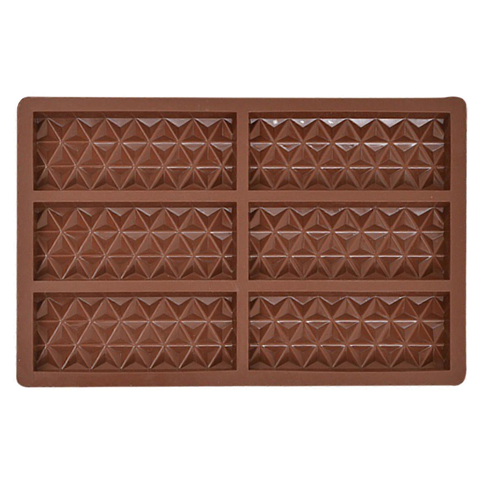 6 Cavities Chocolate Mold Rectangular Shaped Silicone Candy Bar Mold Non-Stick Waffles Cheesecake Pudding Cake Dessert Mold Jikaixiang