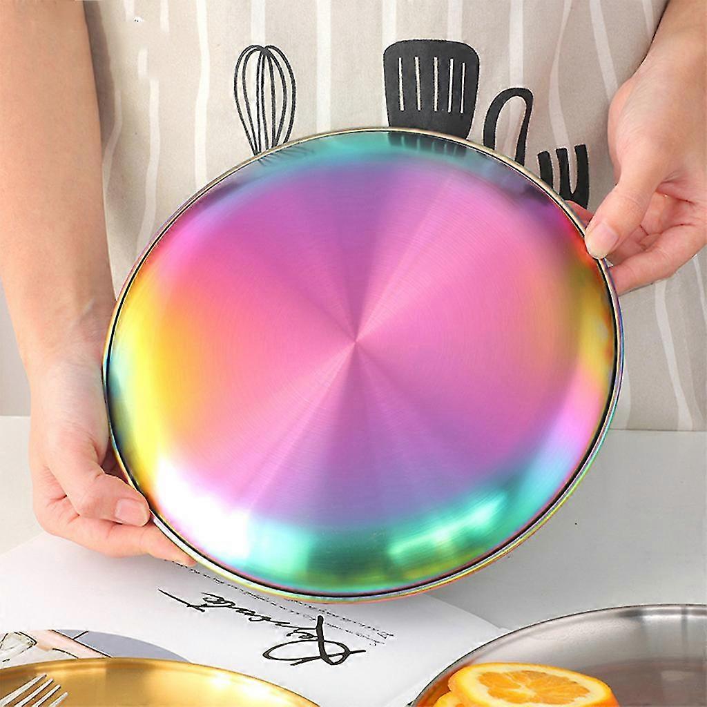 Round Dessert Barbecue Serving Dish Tableware Plate Snack Platter Durable Gift