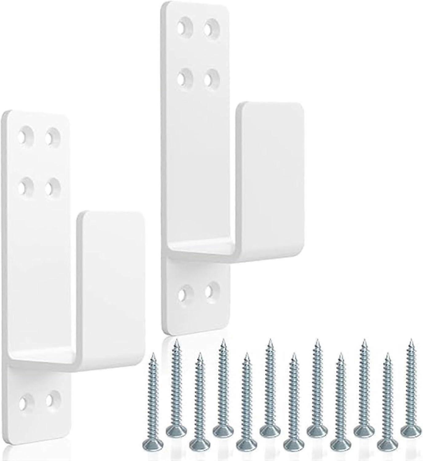 Safety Bar Bracket, 2X4 Door Barricade Brackets Upgrade Door Barricade Security Bar for Home, Garages, Basements, Barns, Sheds(white)