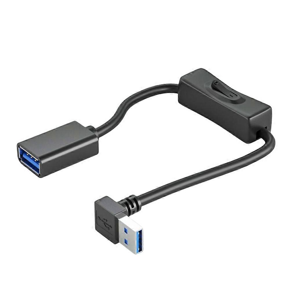 90 Degree USB 3.0 Extension Cable with ON OFF Switch for PC Mobile Phone