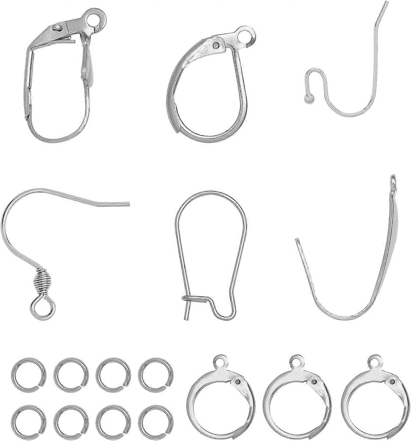 7 Sizes 70pcs Earring Making Findings Earring Hook Leverback Earring Hoop Earring with 100pcs Open Jump Rings Hypo-allergenic Earring for DIY Earring 