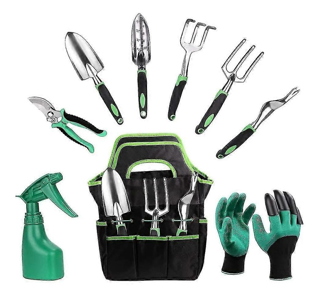 Garden Tool Set, 9 In 1 Garden Tool , Green