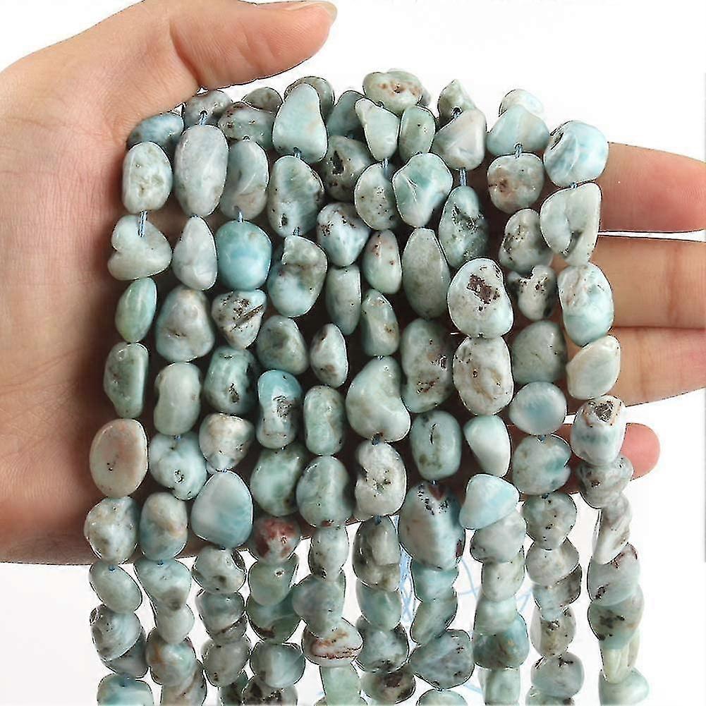 Contas Larimar de forma irregular 8-10mm contas de pedra natural de 15 polegadas para joias fazendo