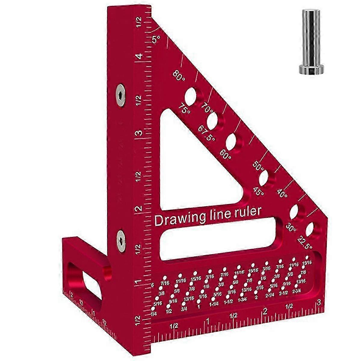 Woodworking Carpenter Square Hole Scribing Ruler Measuring Ruler With Angle Pin Construction Precis