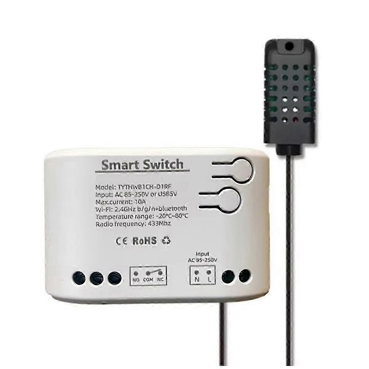 Tuya Smart Life Wifi Switch Relay Temperature Humidity Monitoring Thermostat Sensor Passive Dry Con