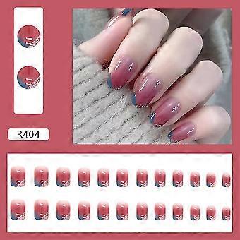 Sweet Style Gradient Red False Nail Återanvändbar Inte lätt att blekna och bryta naglar