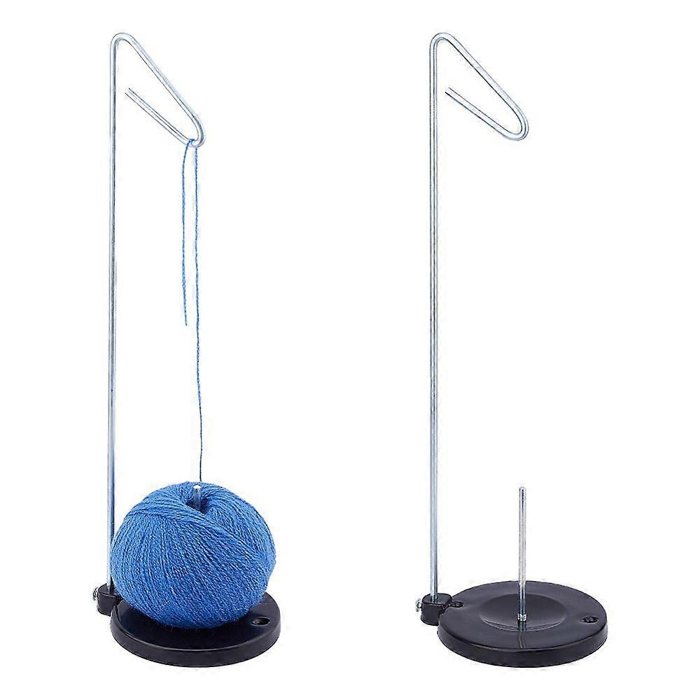 2 Sets Iron Thread Holders Thread Organizer for Embroidery and Sewing Machines with Plastic Bases Flat Round Platinum 135x410mm