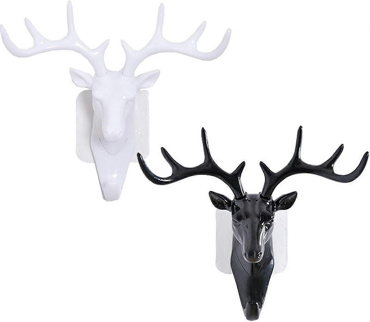 Deer Head Wall Hook, Antler Coat Hanger, Multi-functional Adhesive Hook