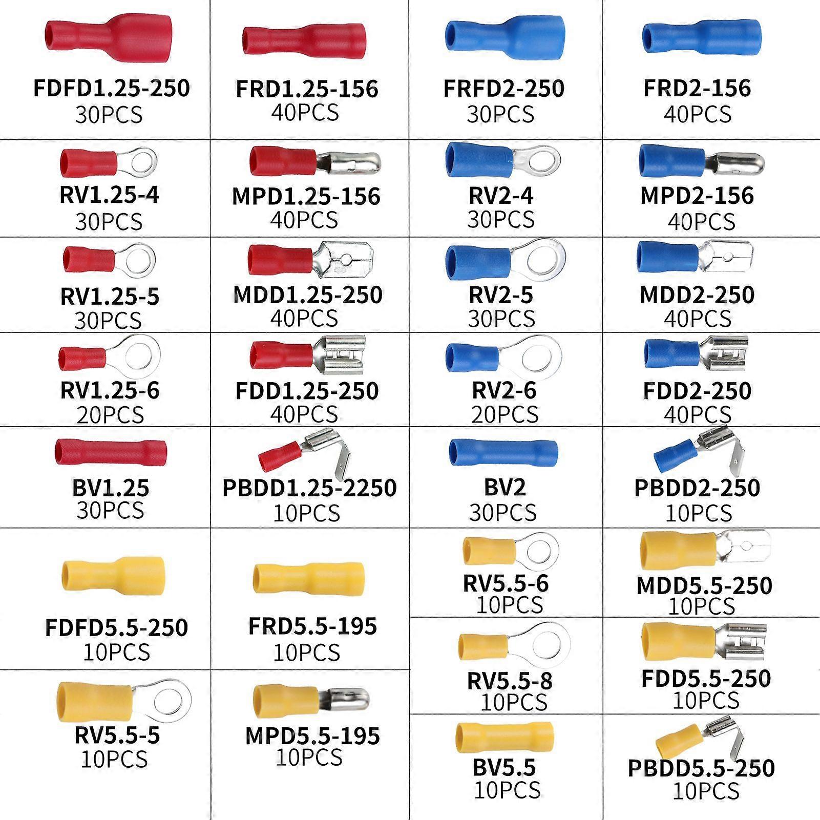 Crimping Tool for Heat Shrink Connectors with 720pcs Heat Shrink Butt Connectors Ring Fork Spade Butt Connector Kit MK6867