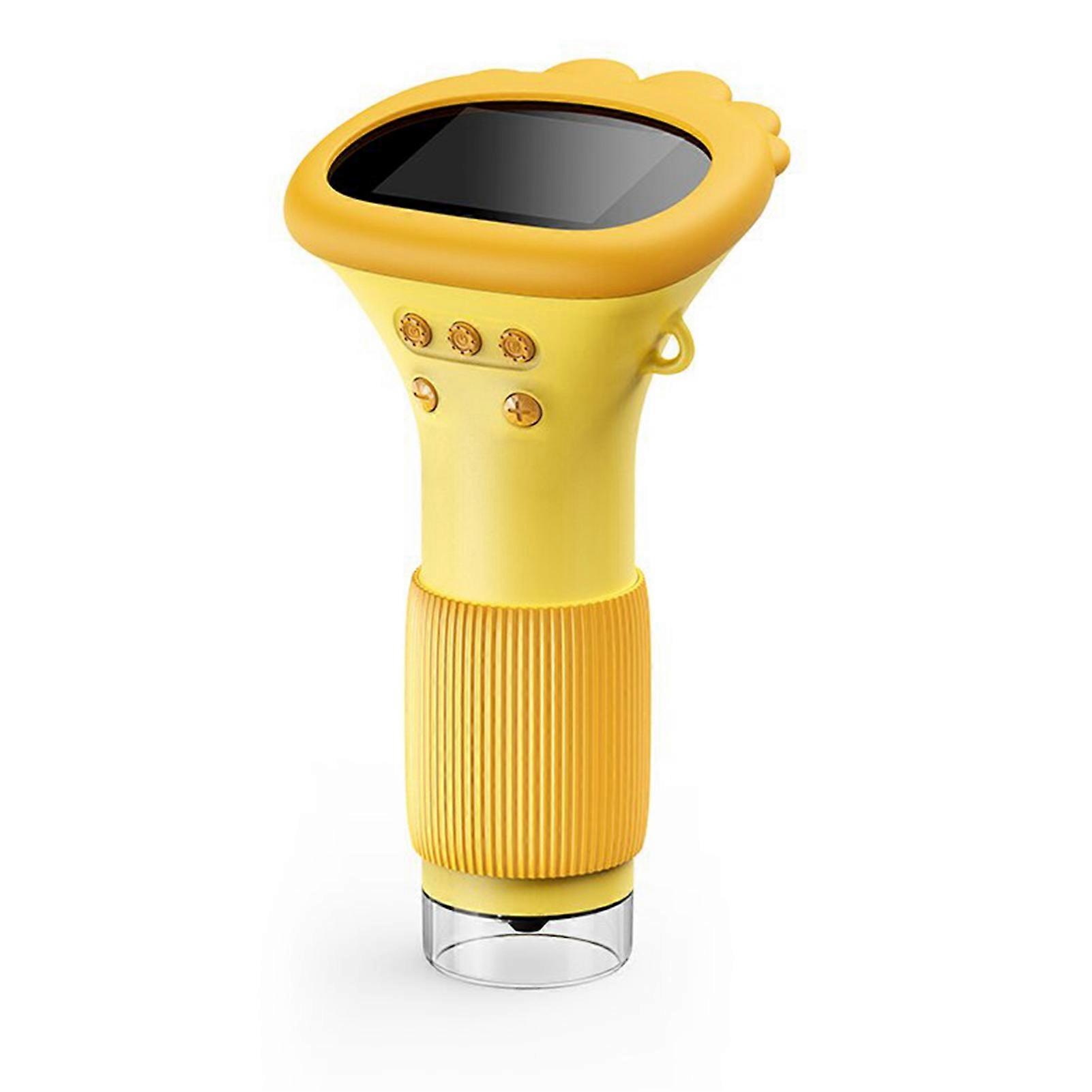 2in Screen Handheld Microscope 2MP 100-1000X Zoom Portable Digital Microscope with 8 LEDs Real Time HD Imaging and Orange Design