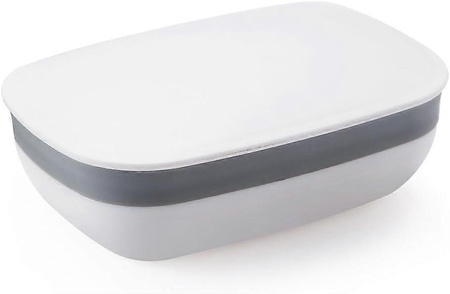 Travel Soap Case Box Holder with Strong Sealing, Portable Leak Proof - White