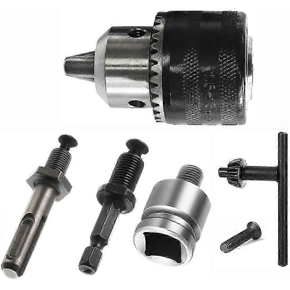1.5-13mm Drill Chuck 1/2-20 UNF with SDS Plus Adapter and Collet Key Drill Chuck for Drilling Elect