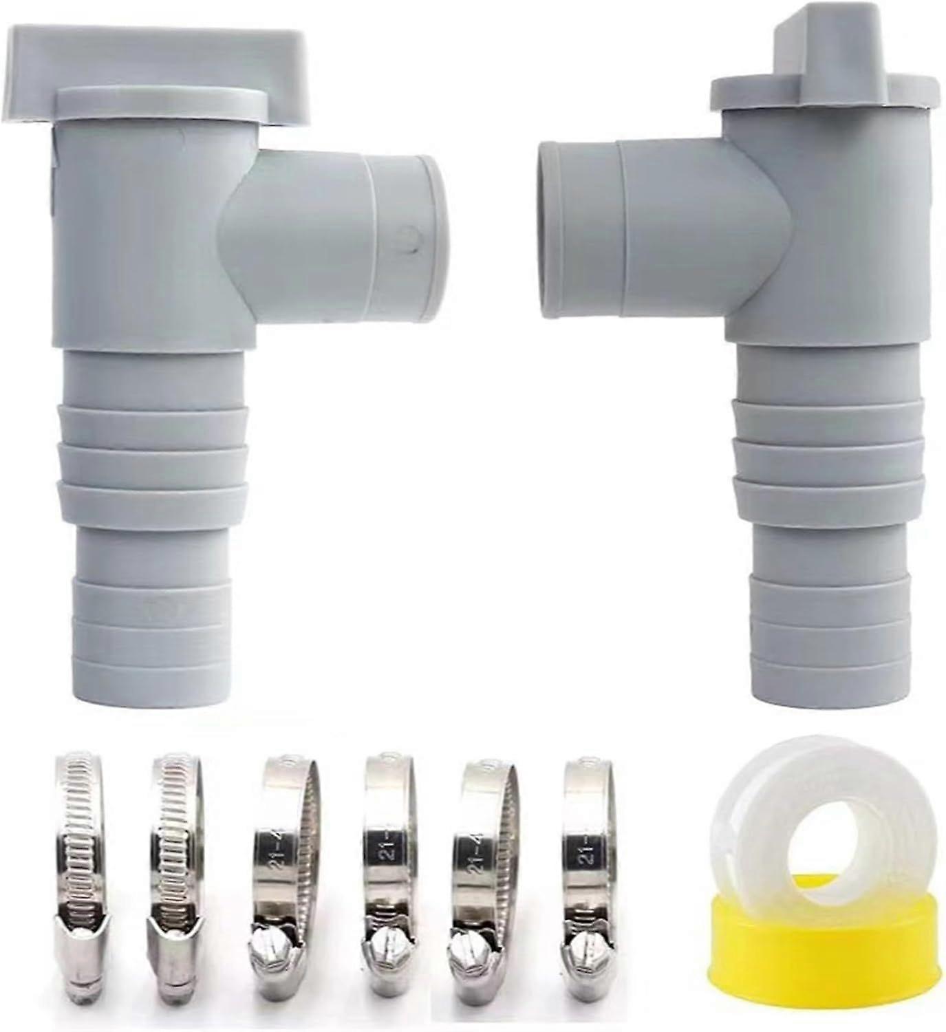 Pieces Intex Valve Pool Connector Pool Shut-Off Valve 32/38mm Intex Set of Pool Shut-Off Valve PVC Hose 32 Mm Maintenance Pool Accessories Pool Maint