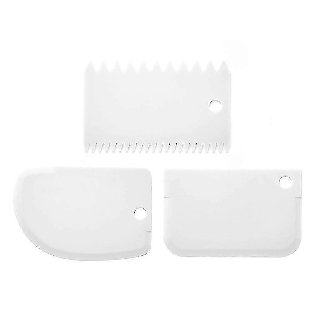 3pcs Set Baking Scraper Bread Slicer Cake Scraper Cake Baking Accessories Semicircle White Baking Tools