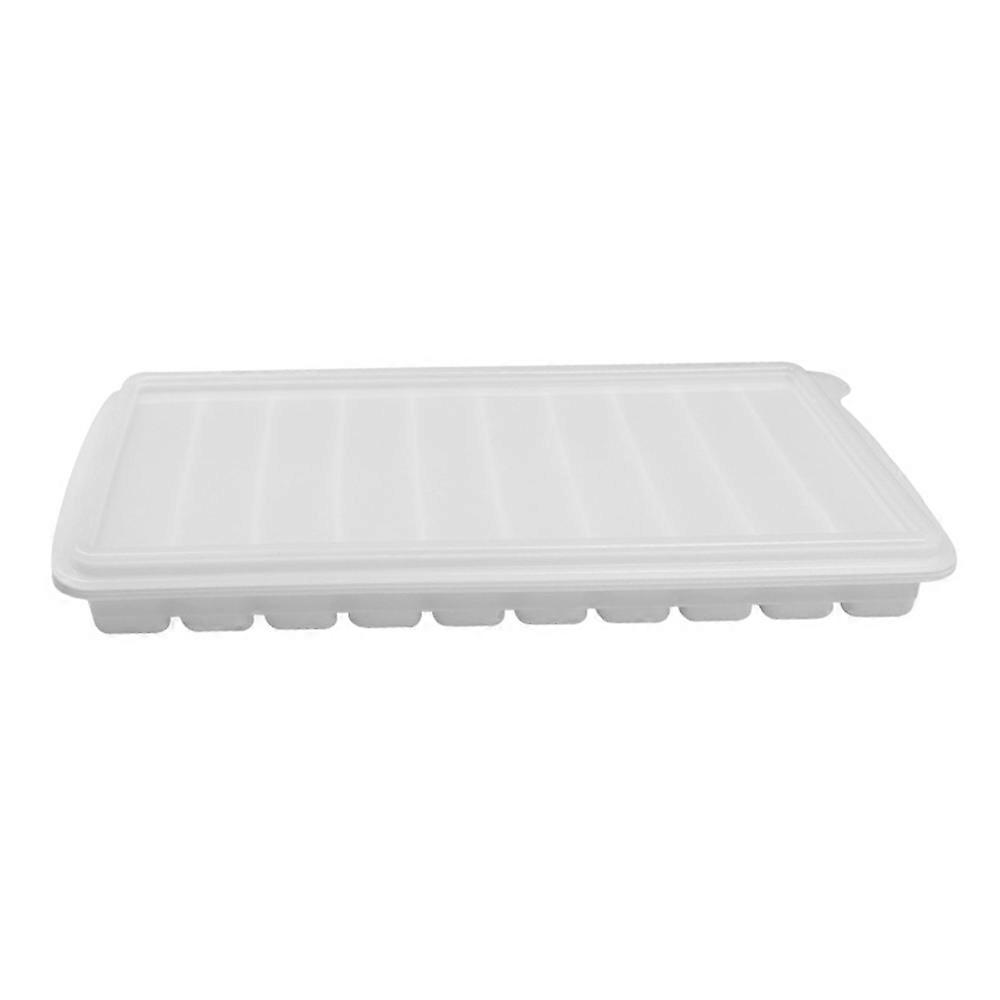 10 Grids Long Strip Silicone Ice Cube Tray with Lid Kitchen Baking Finger Biscuit Mold (BPA Free, No