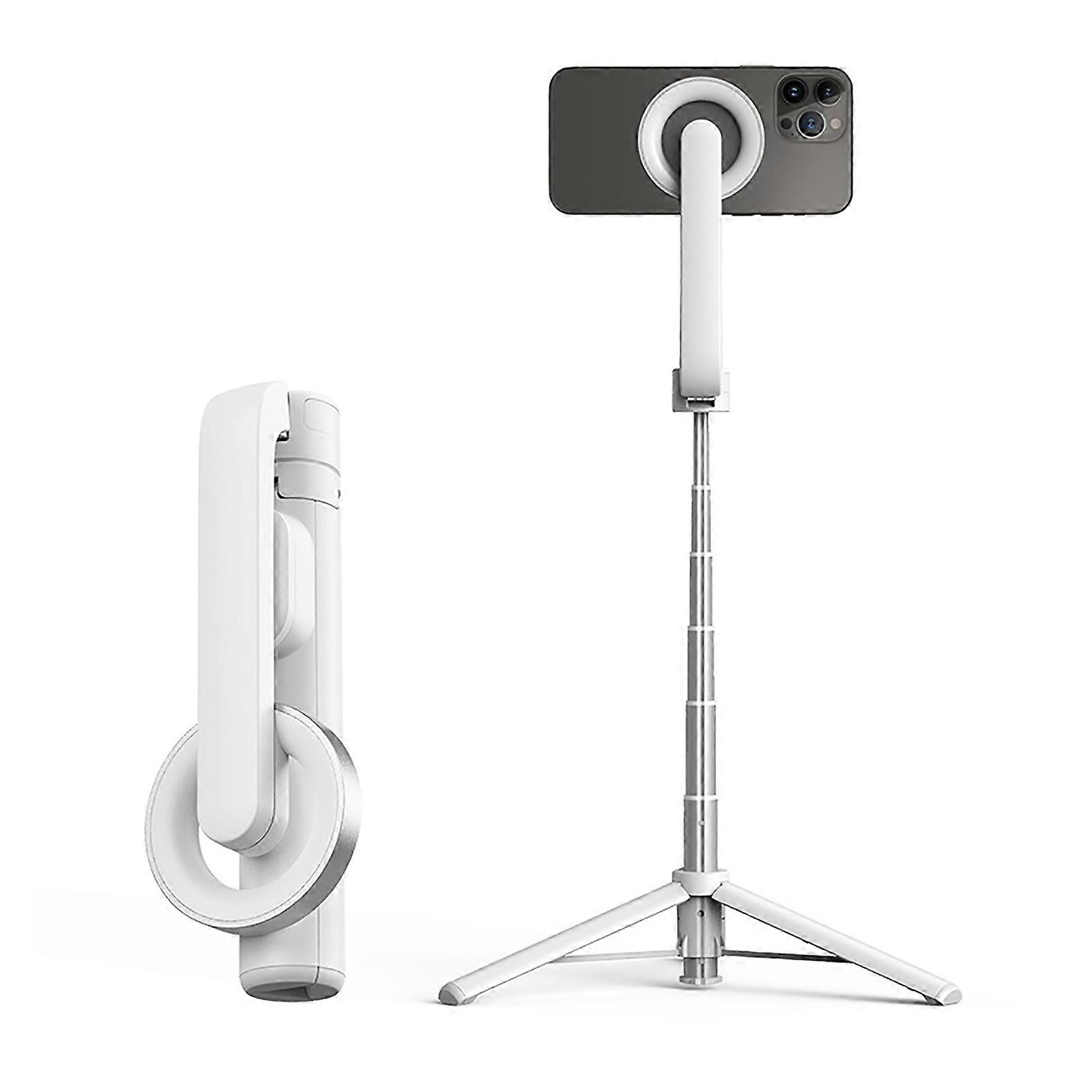Magnetic Selfie Stick Tripod with Wireless Remote Phone Tripod Stand for 15 14 13 12 Series Travel Tripod White