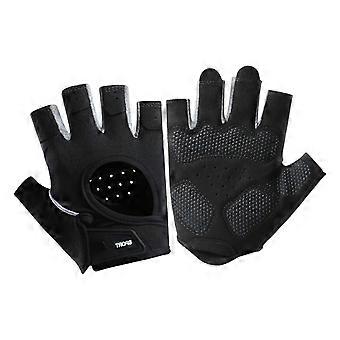 Breathable Fingerless Cycling Glove Nonslip Wear Resistance Short Training Glove Outdoor Sports Half Finger Glove  Black Gray XL