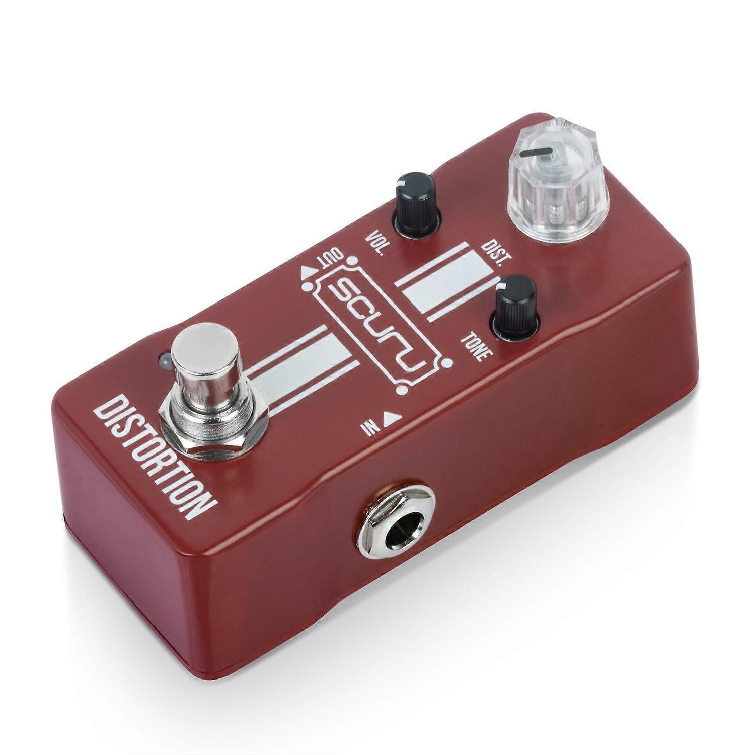 SCURU Guitar Distortion Effects Pedal DIST/VOL/TONE High Gain Amps Dynamic Response DC 9V 6.35mm Inp