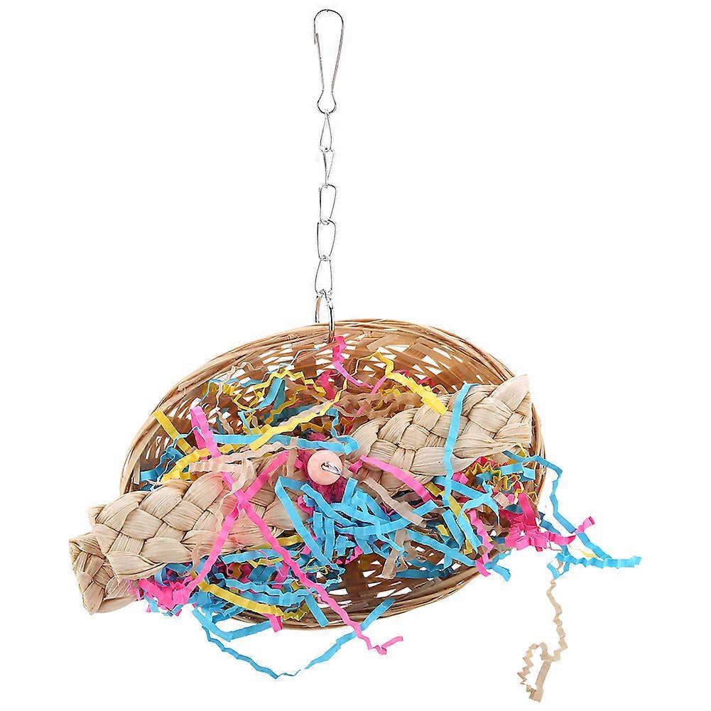 Pet Bird Parrot Chew Toy - Natural Bamboo Hanging Climbing Toy for Small to Medium Birds, Durable and Safe Design