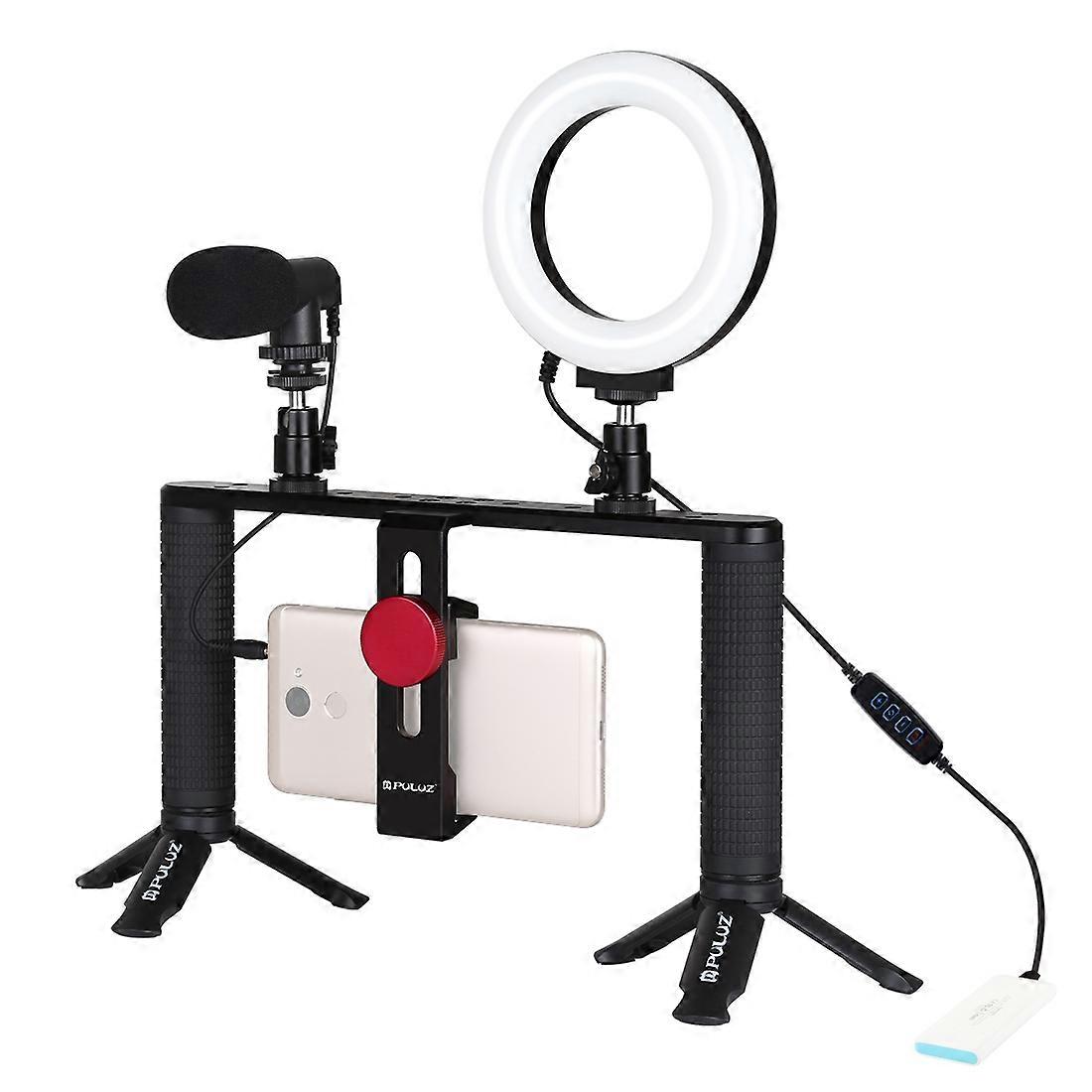 PULUZ 4 in 1 Live Broadcast 4.7 inch Selfie Light Video Rig