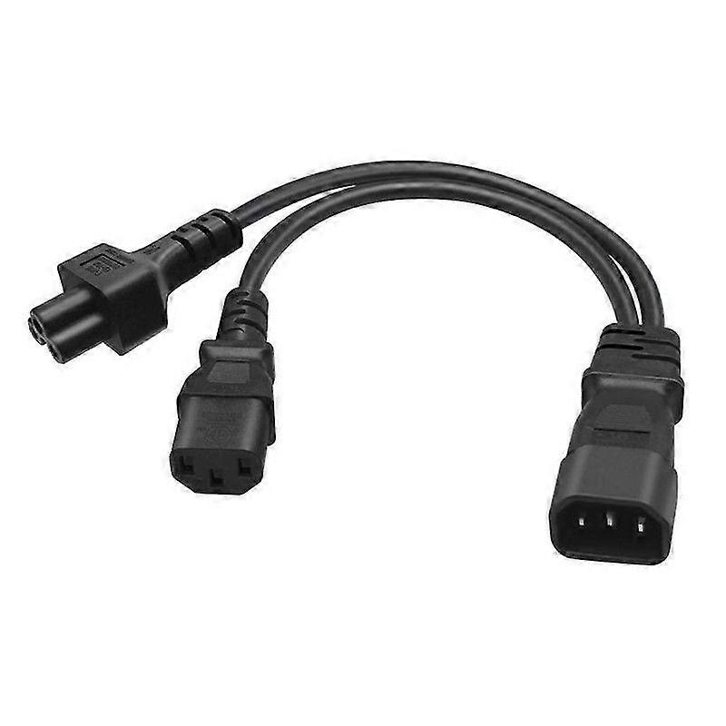 32 cm IEC320 C14 naar IEC320 C5 + IEC320 C13 AC-stroomverlengkabeladapter