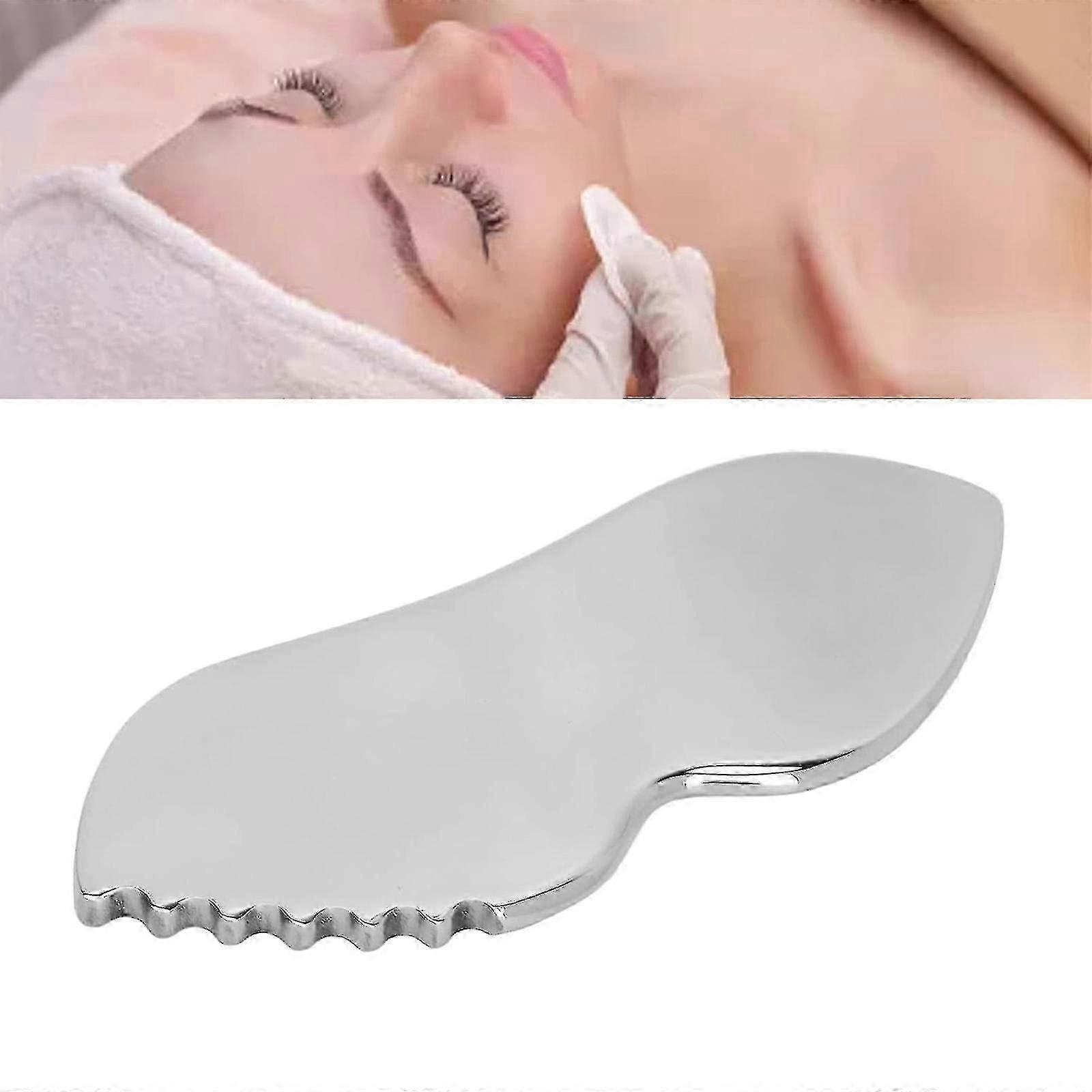 Gua Sha Facial Massage Tool, Stainless Steel Gua Sha With Comb Teeth, Used For Face, Neck, And Around Lips